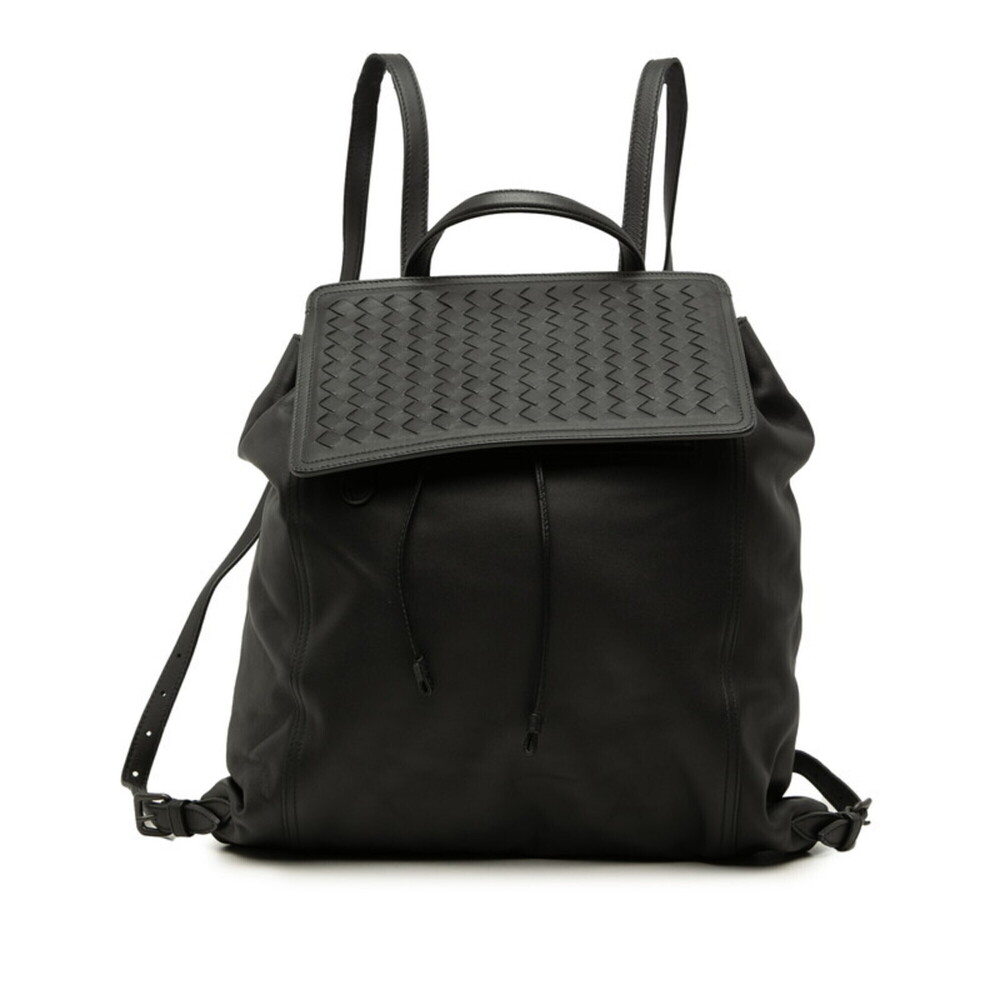 Bottega Veneta Intrecciato Backpack, Black Leather, Women's.